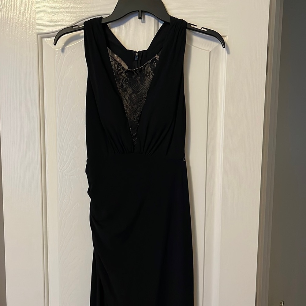 Adrianna Papell Black Lace Maxi Dress